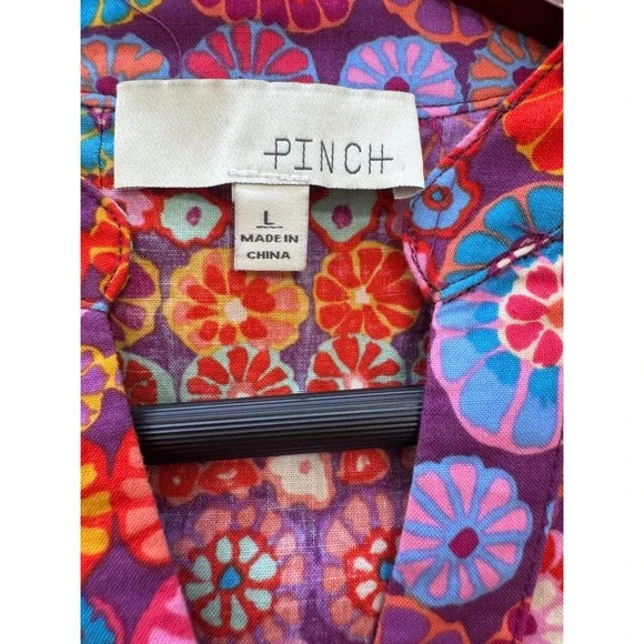 Pinch Canyon Trail Dress Floral Print Ruffle Sleeve Mini Colorful Size Large - Picture 7 of 9